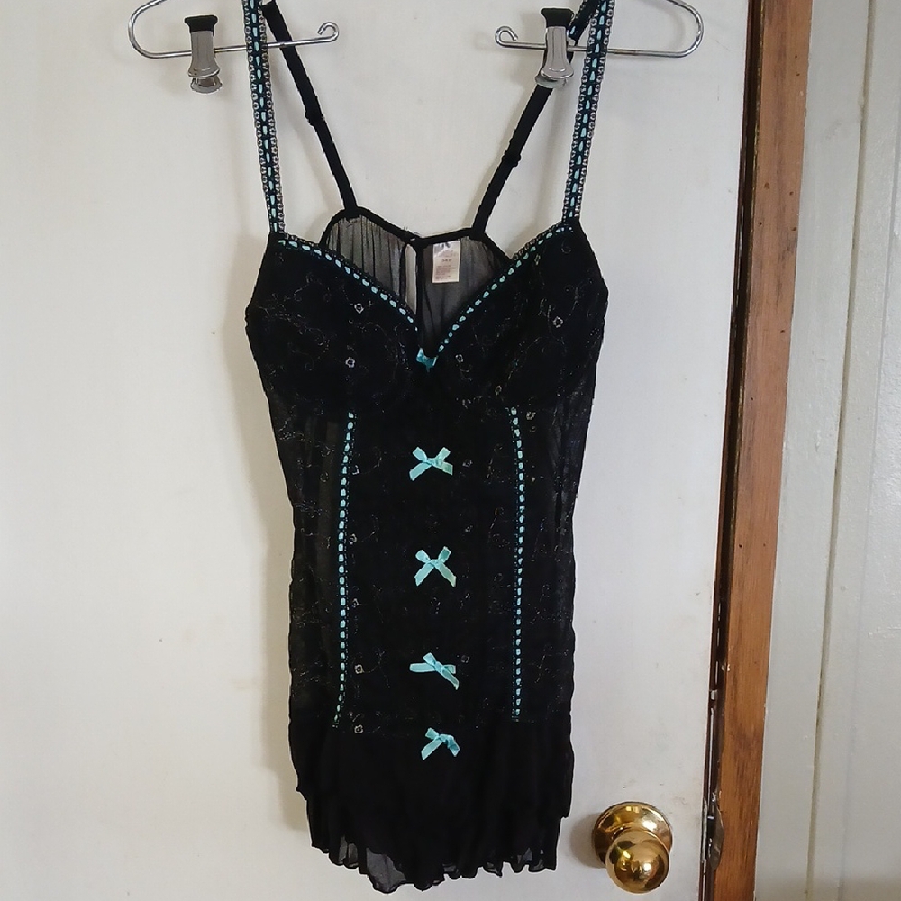 Native Black and Teal Lace Intimates